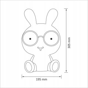 Sanico Lampka nocna Goldlux Królik niebieski akumulator+ przewód USB-C 18
