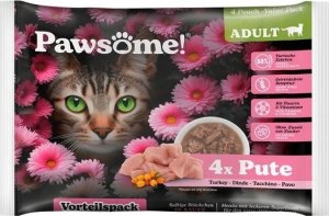 Pawsome Pawsome Adult Pute - indyk saszetki 4x85g 1