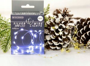 Lampki choinkowe Christmas decoration LAMPKI DRUCIKI NA BATERIE GIRLANDA 100 LED ZIMNY BIAŁY 2