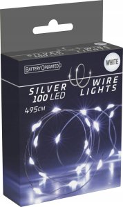 Lampki choinkowe Christmas decoration LAMPKI DRUCIKI NA BATERIE GIRLANDA 100 LED ZIMNY BIAŁY 4