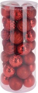 Christmas decoration BOMBKA DEKORACYJNA PLASTIKOWA 6CM SET 35 SZT CZERWONA 2