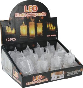 Christmas Gifts ŚWIECA DEKORACYJNA 4,5x8CM ZDOBIONA LED 5