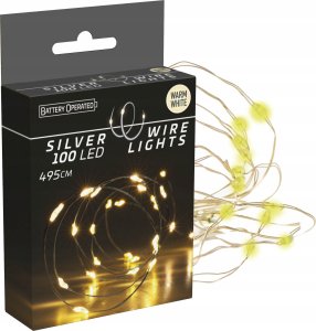 Lampki choinkowe Christmas decoration LAMPKI DRUCIKI NA BATERIE GIRLANDA 100 LED CIEPŁY BIAŁY 1