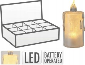 Christmas Gifts ŚWIECA DEKORACYJNA 3,5x8CM ZDOBIONA LED 2