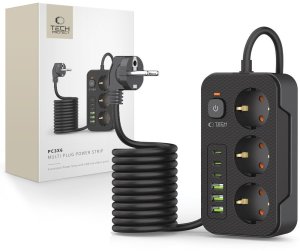 Listwa zasilająca Tech-Protect 3 gniazda 2 m czarna (5906302310555) 2