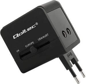 Qoltec Uniwersalny adapter podróżny 10.5W, 2xUSB (50133) 3