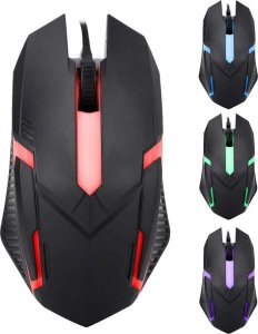 Mysz 4kom.pl Mysz myszka gamingowa dla graczy RGB LED do laptopa komputera 1200 dpi Czarna 1