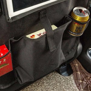 4kom.pl Organizer x2 samochodowy na fotel pokrowiec podróżny do auta ochraniacz osłona Czarny 10