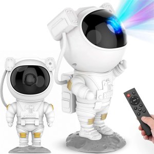 4kom.pl Projektor gwiazd Astronauta 3D do aranżacji pokoju Sterowany Pilotem z regulacją wyświetlania i timerem lampka led biały 1