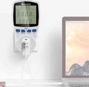 Kalkulator 4kom.pl Watomierz licznik miernik zużycia prądu energii napięcia do kontaktu gniazdka Cyfrowy z wyświetlaczem Biały 11