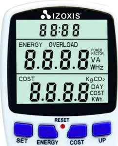 Kalkulator 4kom.pl Watomierz licznik miernik zużycia prądu energii napięcia do kontaktu gniazdka Cyfrowy z wyświetlaczem Biały 4
