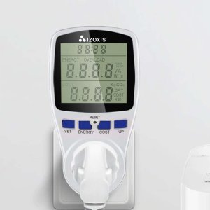 Kalkulator 4kom.pl Watomierz licznik miernik zużycia prądu energii napięcia do kontaktu gniazdka Cyfrowy z wyświetlaczem Biały 9