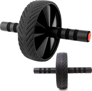 4kom.pl Kółko roller do ćwiczeń mięśni brzucha biceps ABS Wheel Fitness koło trening sport czarny 13