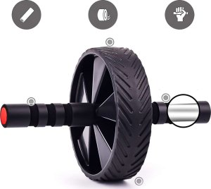 4kom.pl Kółko roller do ćwiczeń mięśni brzucha biceps ABS Wheel Fitness koło trening sport czarny 2
