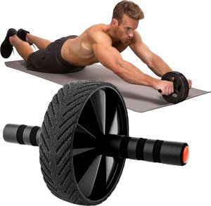 4kom.pl Kółko roller do ćwiczeń mięśni brzucha biceps ABS Wheel Fitness koło trening sport czarny 7