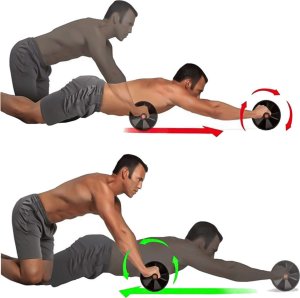 4kom.pl Kółko roller do ćwiczeń mięśni brzucha biceps ABS Wheel Fitness koło trening sport czarny 8