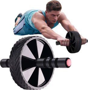 4kom.pl Kółko roller do ćwiczeń mięśni brzucha biceps ABS Wheel Fitness koło trening sport czarny 10