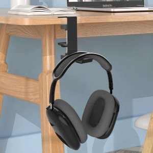 4kom.pl Stojak Uchwyt na słuchawki torbę aluminiowy biurkowy regulowany do biurka podstawka wieszak hak Czarny 12