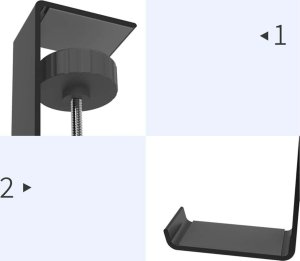 4kom.pl Stojak Uchwyt na słuchawki torbę aluminiowy biurkowy regulowany do biurka podstawka wieszak hak Czarny 4