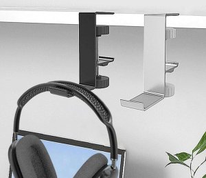 4kom.pl Stojak Uchwyt na słuchawki torbę aluminiowy biurkowy regulowany do biurka podstawka wieszak hak Czarny 6