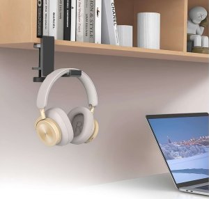 4kom.pl Stojak Uchwyt na słuchawki torbę aluminiowy biurkowy regulowany do biurka podstawka wieszak hak Czarny 8