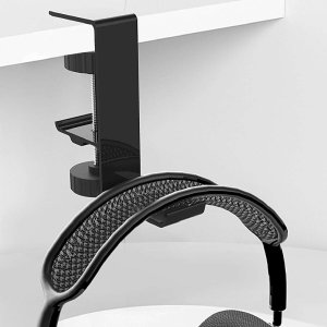 4kom.pl Stojak Uchwyt na słuchawki torbę aluminiowy biurkowy regulowany do biurka podstawka wieszak hak Czarny 10