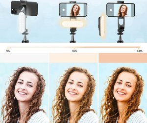 Selfie stick 4kom.pl Kijek Selfie Stick uchwyt do telefonu zdjęć statyw Tripod L15 z Lampa LED + Pilot Bluetooth na telefon Czarny 3