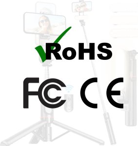 Selfie stick 4kom.pl Kijek Selfie Stick uchwyt do telefonu zdjęć statyw Tripod L15 z Lampa LED + Pilot Bluetooth na telefon Czarny 7