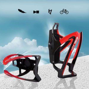 4kom.pl Koszyk na bidon napój butelkę wodę uchwyt rowerowy do roweru bidonu uniwersalny z miejscem na Airtag Czarno-czerwony 8