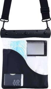 4kom.pl Etui wodoodporne na telefon 7.2" saszetka Case torba z pasek na ramię uniwersalne duże wodoszczelne 23x25cm Czarne 5