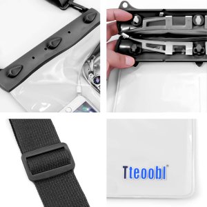 4kom.pl Etui wodoodporne na telefon 7.2" saszetka Case torba z pasek na ramię uniwersalne duże wodoszczelne 23x25cm Czarne 7