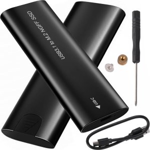Kabel USB 4kom.pl Obudowa adapter dysku kieszeń na dysk SSD NGFF m.2 USB 3.1 USB-C typ-c 2230-2280mm Czarna 1