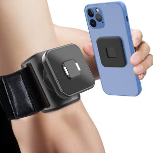 4kom.pl Opaska na rękę ramię na telefon do biegania sport uchwyt magnetyczny do telefonu TSA2 Armband czarny 17