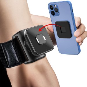 4kom.pl Opaska na rękę ramię na telefon do biegania sport uchwyt magnetyczny do telefonu TSA2 Armband czarny 2