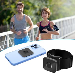 4kom.pl Opaska na rękę ramię na telefon do biegania sport uchwyt magnetyczny do telefonu TSA2 Armband czarny 7