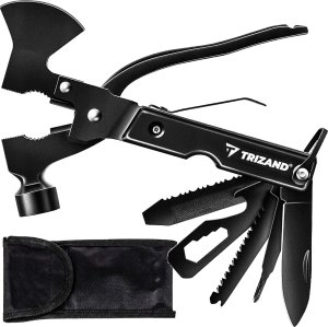 4kom.pl Narzędzie wielofunkcyjne Multitool 17w1 Siekiera siekierka Młotek Zestaw Wielofunkcyjny Survival + Etui pokrowiec Czarny 15