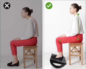 4kom.pl Podnóżek biurowy podstawa pod stopy nogi masaż stóp do pracy biura regulowany regulacja kąta czarny 12