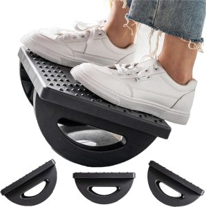 4kom.pl Podnóżek biurowy podstawa pod stopy nogi masaż stóp do pracy biura regulowany regulacja kąta czarny 14