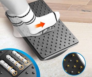 4kom.pl Podnóżek biurowy podstawa pod stopy nogi masaż stóp do pracy biura regulowany regulacja kąta czarny 5