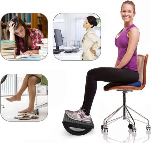 4kom.pl Podnóżek biurowy podstawa pod stopy nogi masaż stóp do pracy biura regulowany regulacja kąta czarny 10