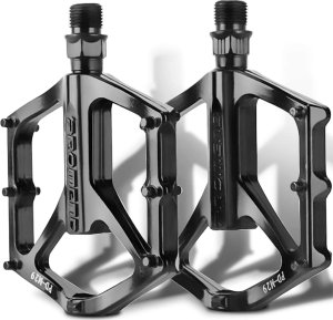4kom.pl Pedały rowerowe platformowe do roweru MTB aluminiowe 9/16" Aluminium czarne komplet [2szt.] 1