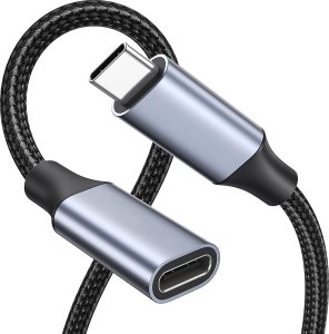 Kabel USB 4kom.pl Kabel przedłużacz przedłużka USB-C typ C 3.1 Gen2 Thunderbolt 100W PD 10Gbs 4K 2M Adapter przewód nylon oplot mocny 13