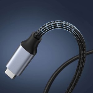 Kabel USB 4kom.pl Kabel przedłużacz przedłużka USB-C typ C 3.1 Gen2 Thunderbolt 100W PD 10Gbs 4K 2M Adapter przewód nylon oplot mocny 3