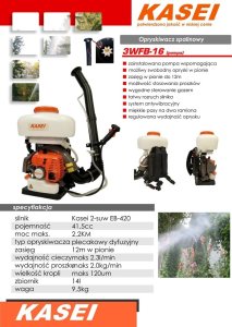 KASEI KASEI 3WFB-16 OPRYSKIWACZ SPALINOWY DO DEZYNFEKCJI PLECAKOWY OGRODOWY SADOWNICZY 14L + APLIKATOR DO GRANULATU Z POMPĄ WSPOMAGAJĄCĄ 12m 6