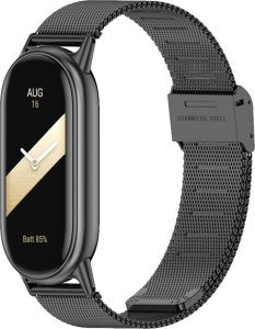 4kom.pl Bransoleta na zegarek Opaska do smartwatcha 15mm do Xiaomi Mi Band 8 / 8 NFC / 9 / 9 NFC Czarna 1