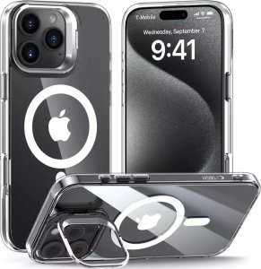 4kom.pl Etui do iPhone 16 Pro MagStand MagSafe na telefon Clear 1