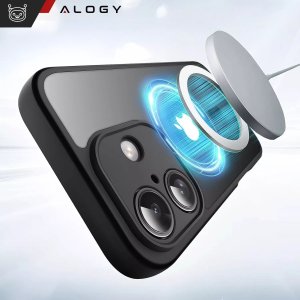 Alogy Etui do Apple iPhone 16 obudowa Alogy MagSafe Hybrid Matte Case pokrowiec matowy z ochroną obiektywu czarny 11