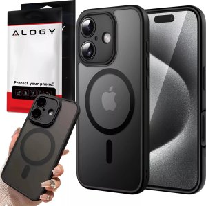 Alogy Etui do Apple iPhone 16 obudowa Alogy MagSafe Hybrid Matte Case pokrowiec matowy z ochroną obiektywu czarny 15