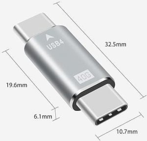 Adapter USB MicroConnect USB-C - USB-C Srebrny  (Premium USB4 Gen 3x2 USB-C) 2