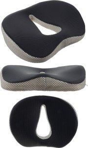 4kom.pl Poduszka ortopedyczna na krzesło Siedzisko na fotel do biurka do komputera do auta dla kierowcy Czarna 12